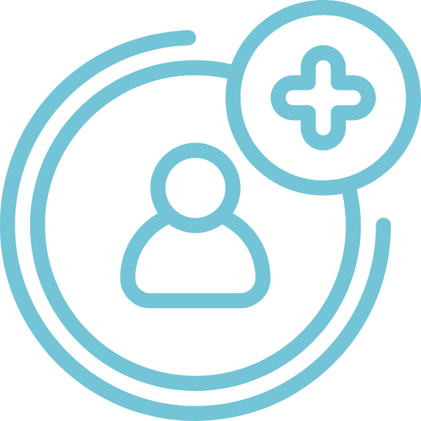 a person icon with a plus sign