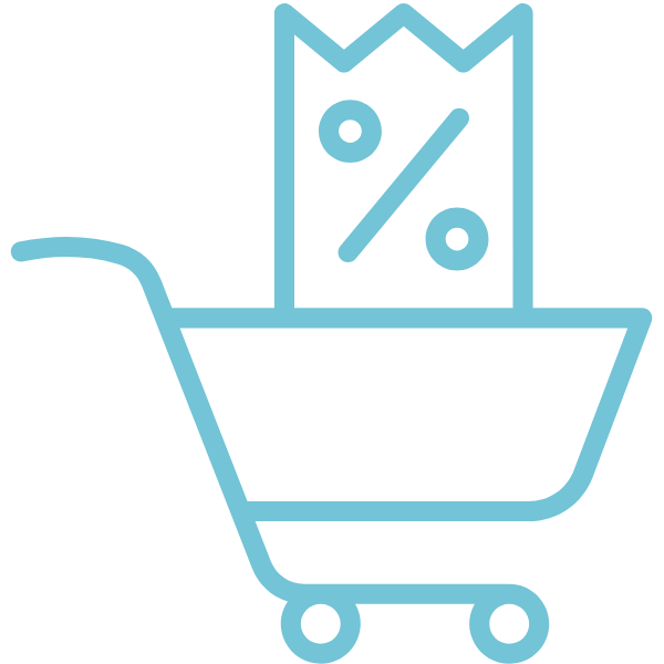 grocery cart with tax bill